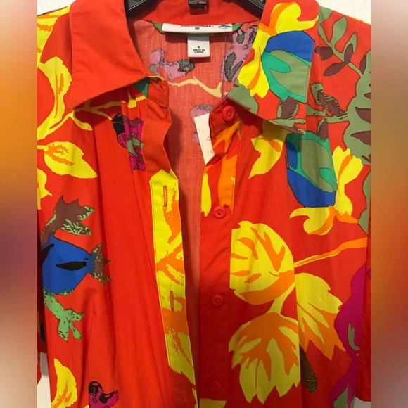 Christopher John Rogers Orange Floral Midi Dress - Picture 6 of 9